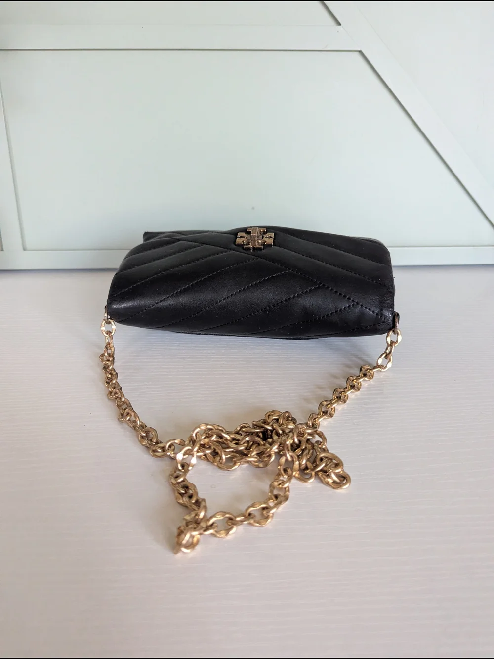 Tory Burch Kira Chevron quilted leather handbag.